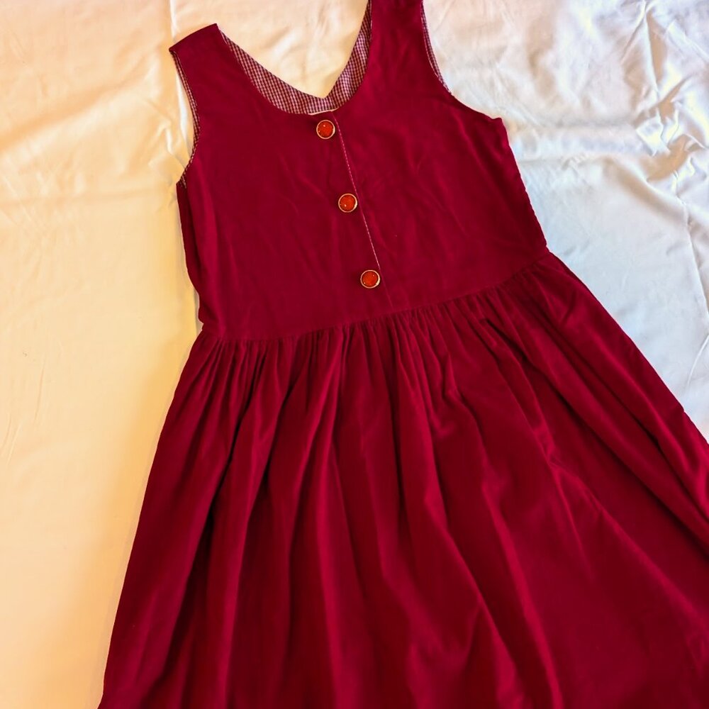 Vintage corduroy dress Sz S red Holiday cottagecore twee boho